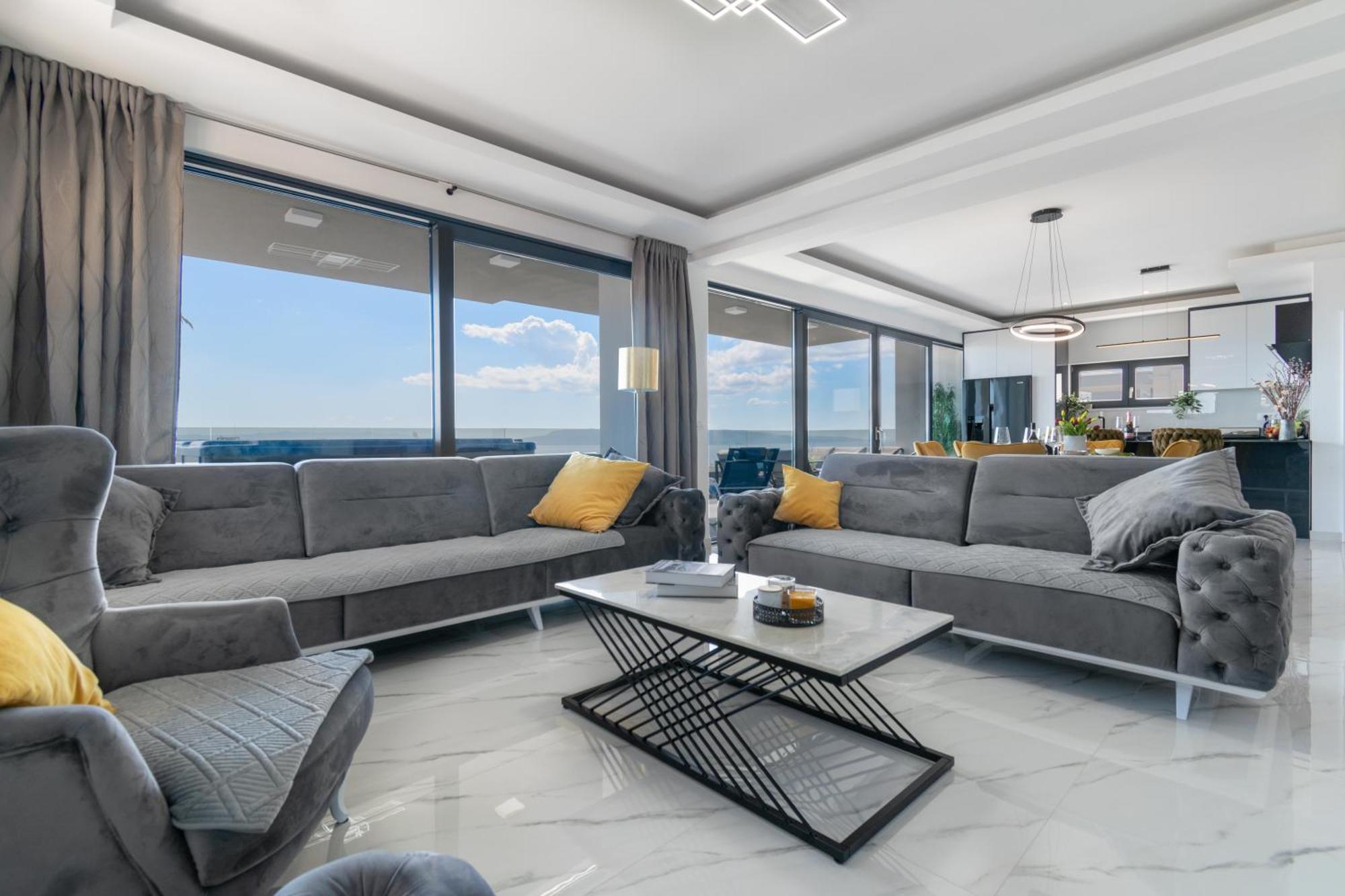 Lux Penthouse Panoramic View With Jacuzzi Apartment Makarska Exterior foto